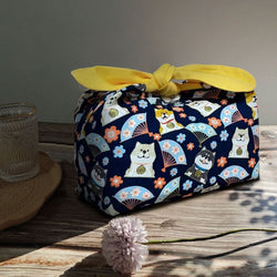 Dog Reusable  lunch bag bento bag, zero waste , Eco Friendly  lunch box cloth School Gift for Kids women