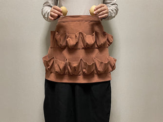 Egg Gathering Apron,Garden Apron,Egg Collecting Apron ，Harvest Apron, Cotton Apron，Egg Apron-Brick red for adult and kids
