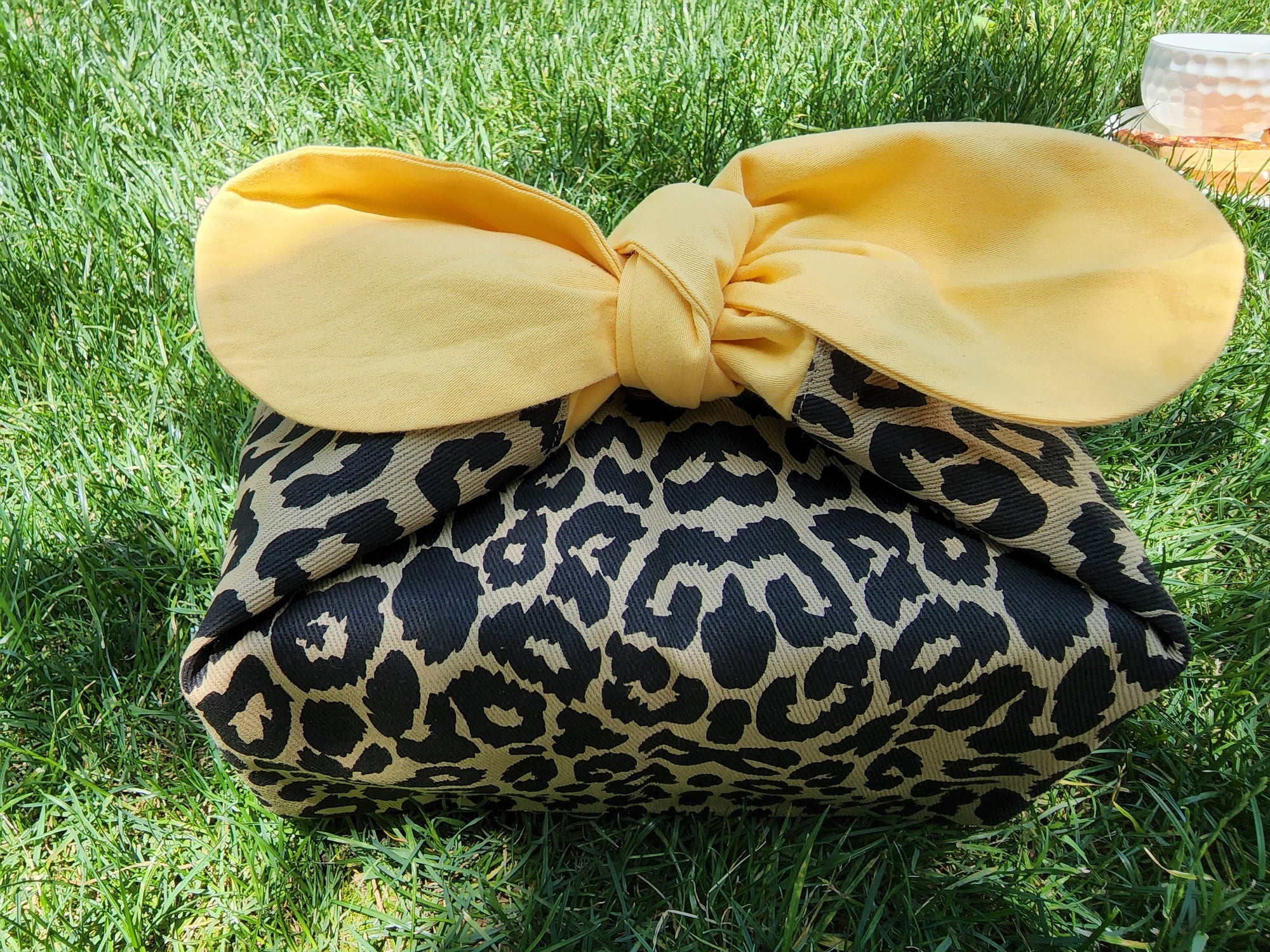 Leopard print Reusable  lunch bag bento bag, zero waste , Eco Friendly  lunch box cloth School Gift for Kids women