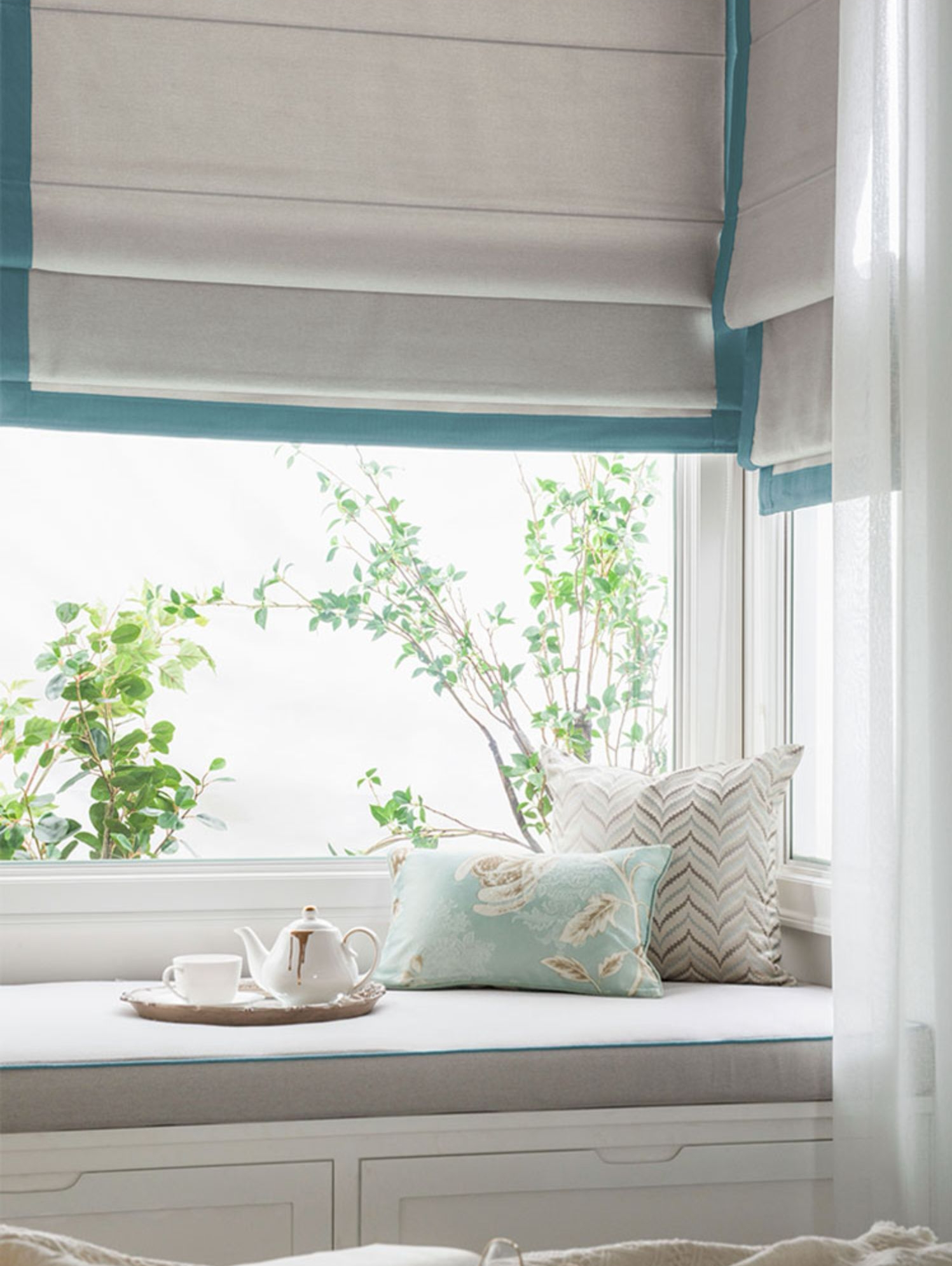 Quick Fix Washable Roman Window Shades Flat Fold - YXJ04